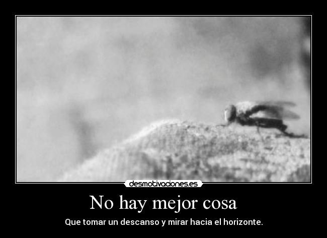 No hay mejor cosa - Que tomar un descanso y mirar hacia el horizonte.