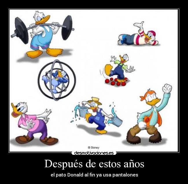 Después de estos años - el pato Donald al fin ya usa pantalones