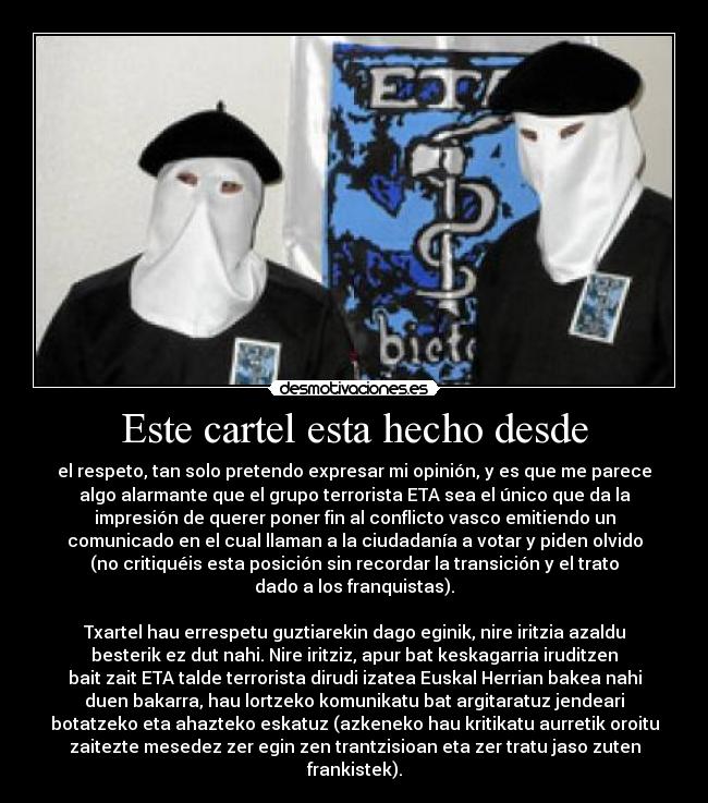 Este cartel esta hecho desde -