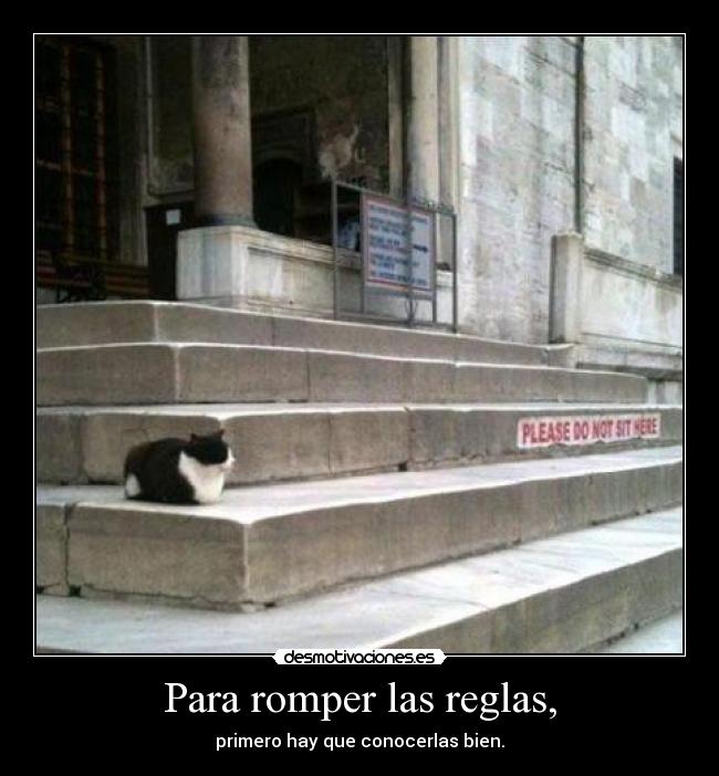Para romper las reglas, - primero hay que conocerlas bien.