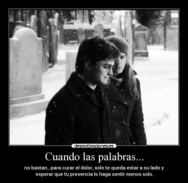 Cuando las palabras... - no bastan...para curar el dolor, solo te queda estar a su lado y
esperar que tu presencia lo haga sentir menos solo.
