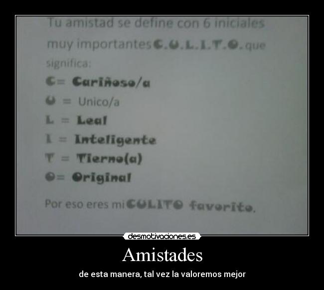 Amistades - de esta manera, tal vez la valoremos mejor
