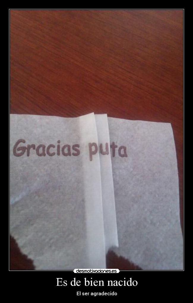 Es de bien nacido - El ser agradecido