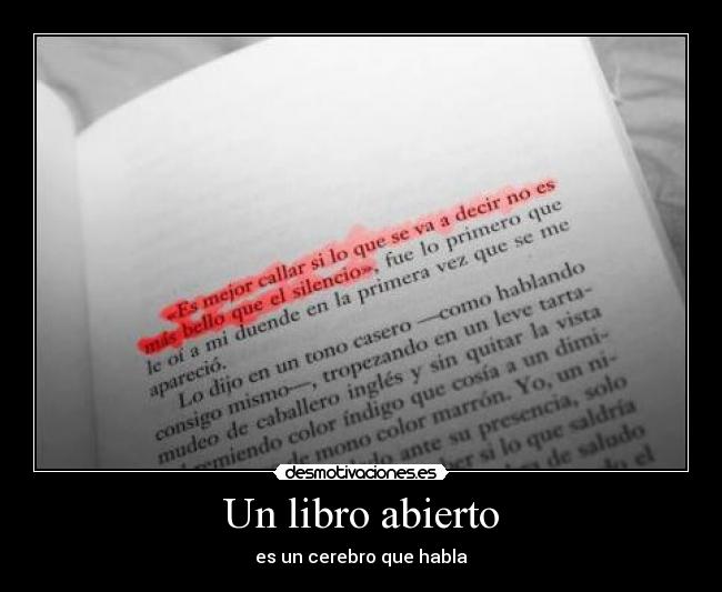 Un libro abierto - es un cerebro que habla