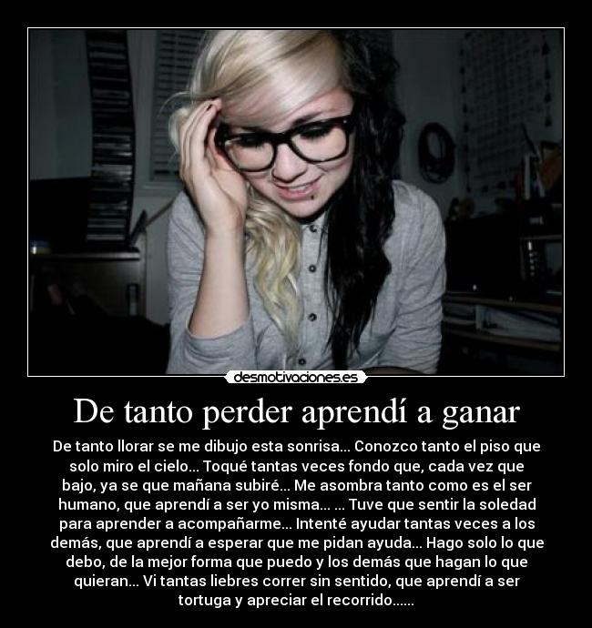 De tanto perder aprendí a ganar - 