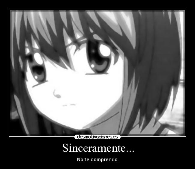 carteles anime lucy sinceramente comprendo kaede desmotivaciones
