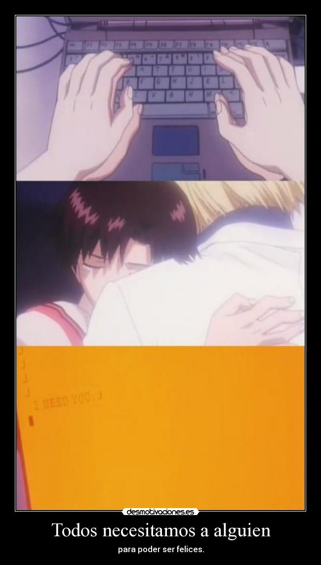 carteles raptorhunters nigatsu harukaze anime neon genesis evangelion the end necesitar alguien amor desmotivaciones