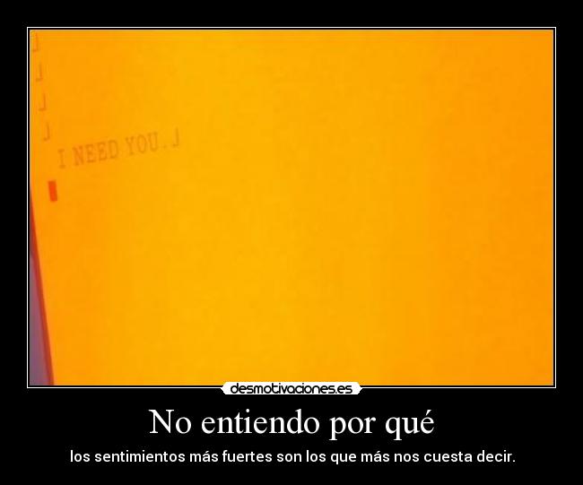 No entiendo por qué - 