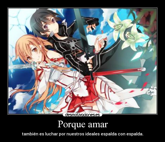 Porque amar - también es luchar por nuestros ideales espalda con espalda.