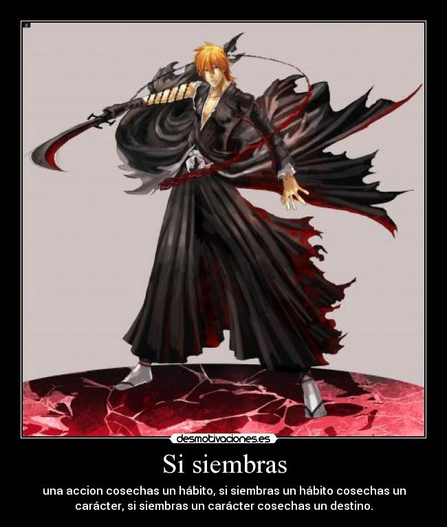 Si siembras - una accion cosechas un hábito, si siembras un hábito cosechas un
carácter, si siembras un carácter cosechas un destino.