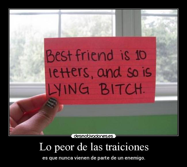 Lo peor de las traiciones -