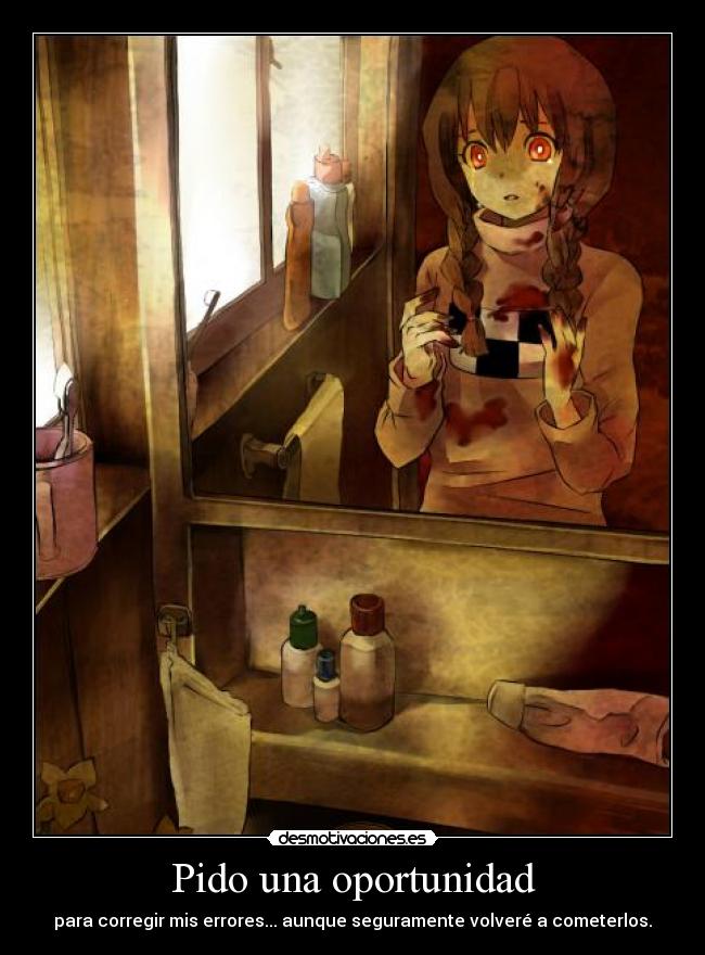 carteles yume nikki sangre espejo pecados errores perdon desmotivaciones