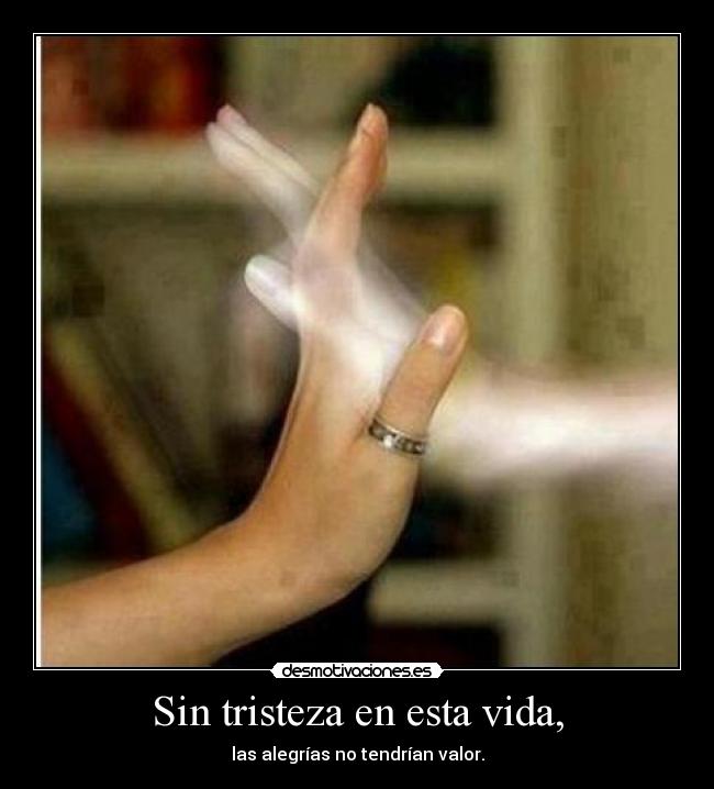 Sin tristeza en esta vida, - las alegrías no tendrían valor.