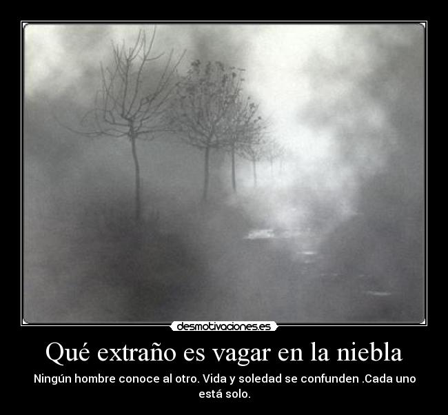 Qué extraño es vagar en la niebla - 