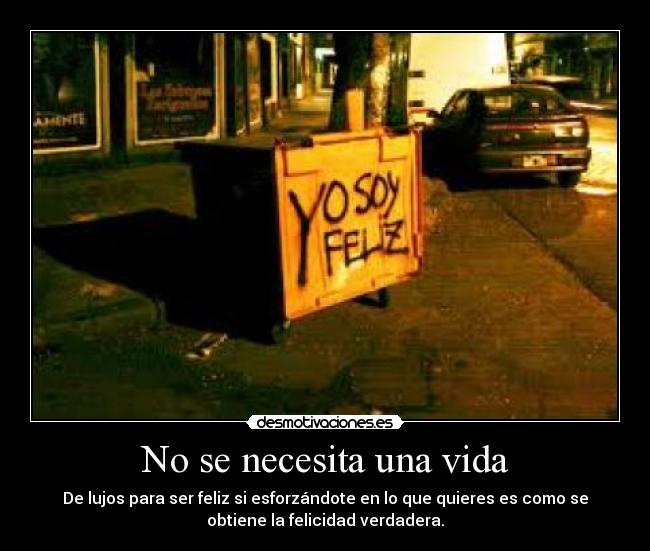 No se necesita una vida - 
