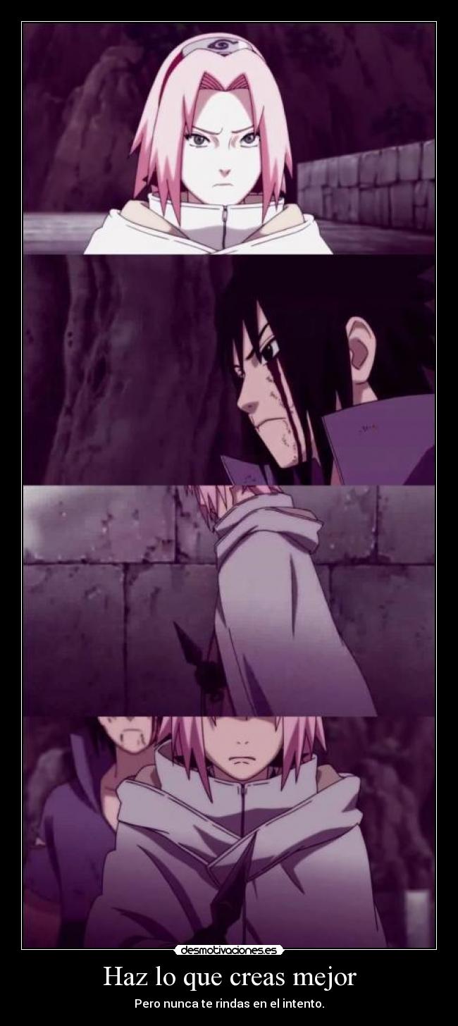 carteles anime naruto shippuden sasuke sakura amor recuerdos imposible twt sakuby abby desmotivaciones