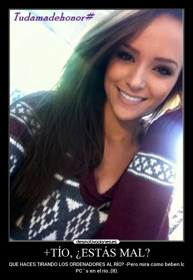 +TÍO, ¿ESTÁS MAL? - ¿QUE HACES TIRANDO LOS ORDENADORES AL RÍO? -Pero mira como beben los
PC s en el río..(8).