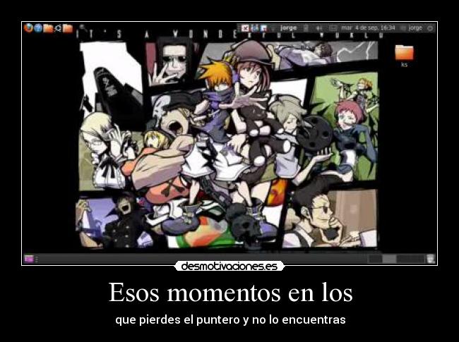 Esos momentos en los - que pierdes el puntero y no lo encuentras