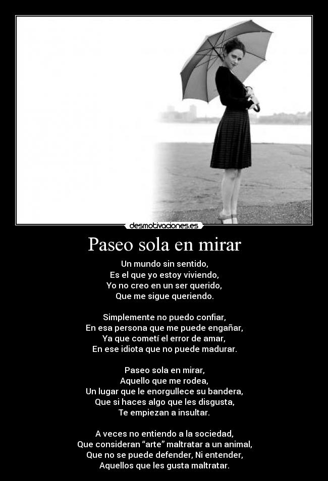 carteles poema clanart titulo paseo sola mirar desmotivaciones