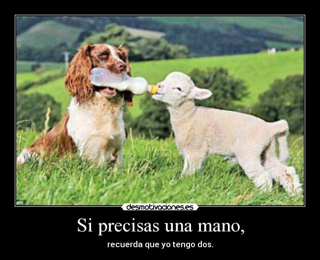 Si precisas una mano, - recuerda que yo tengo dos.