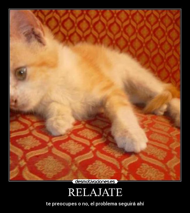 RELAJATE - te preocupes o no, el problema seguirá ahí