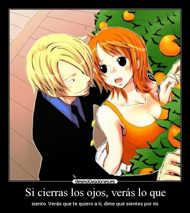 carteles one piece sanji nami frase belanova 123 anime manga desmotivaciones