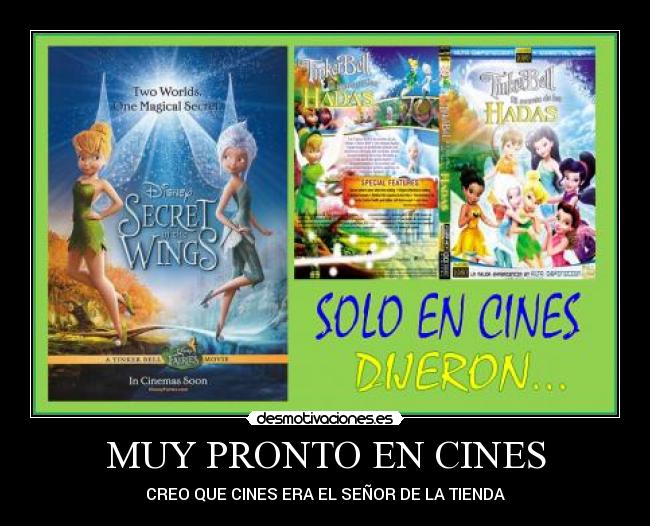 MUY PRONTO EN CINES - CREO QUE CINES ERA EL SEÑOR DE LA TIENDA