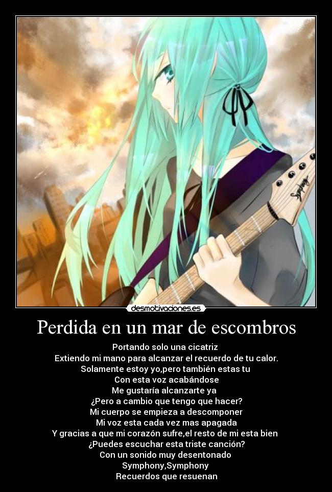 Perdida en un mar de escombros -