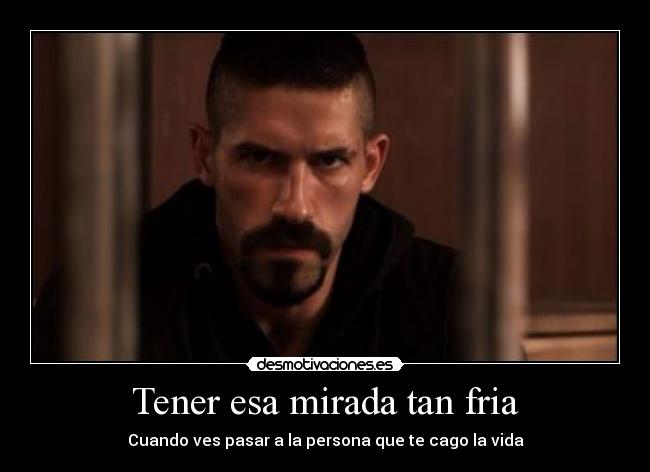 Tener esa mirada tan fria - Cuando ves pasar a la persona que te cago la vida