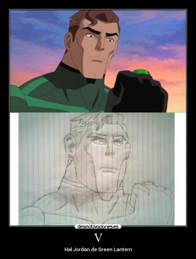 carteles dibujo green lantern hal jordan nariz quedo rara desmotivaciones