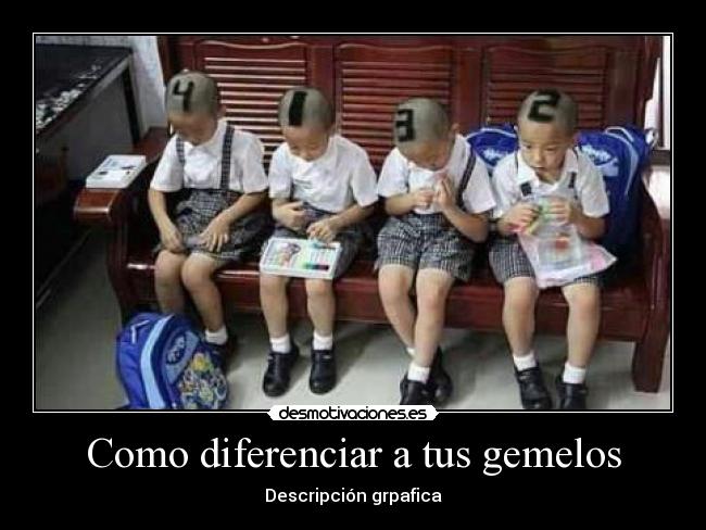 Como diferenciar a tus gemelos - Descripción grpafica