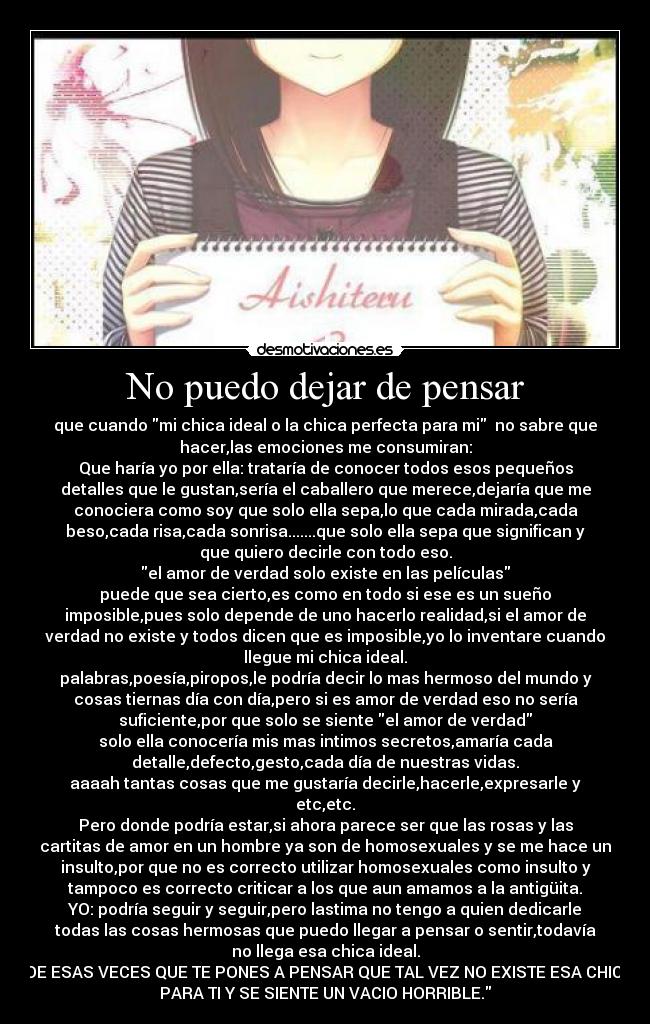 No puedo dejar de pensar -