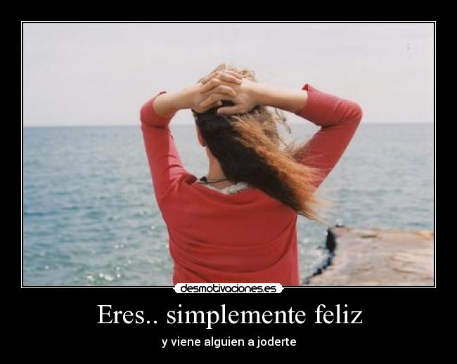 Eres.. simplemente feliz - y viene alguien a joderte