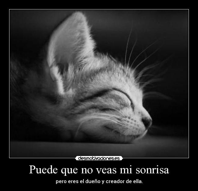 Puede que no veas mi sonrisa - pero eres el dueño y creador de ella.