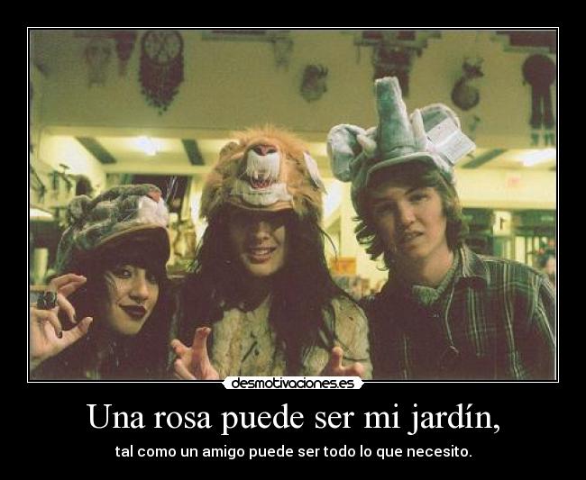 Una rosa puede ser mi jardín, - tal como un amigo puede ser todo lo que necesito.