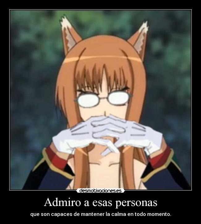 Admiro a esas personas - que son capaces de mantener la calma en todo momento.