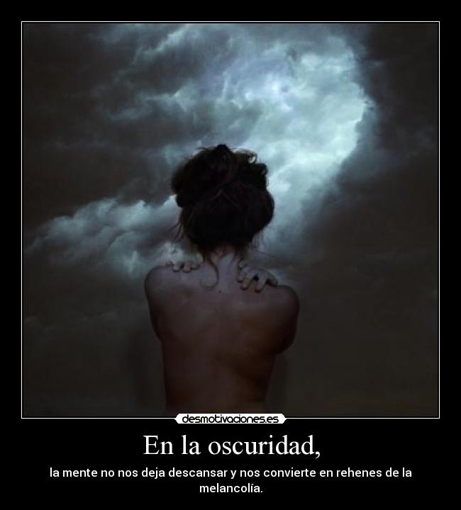 En la oscuridad, - 