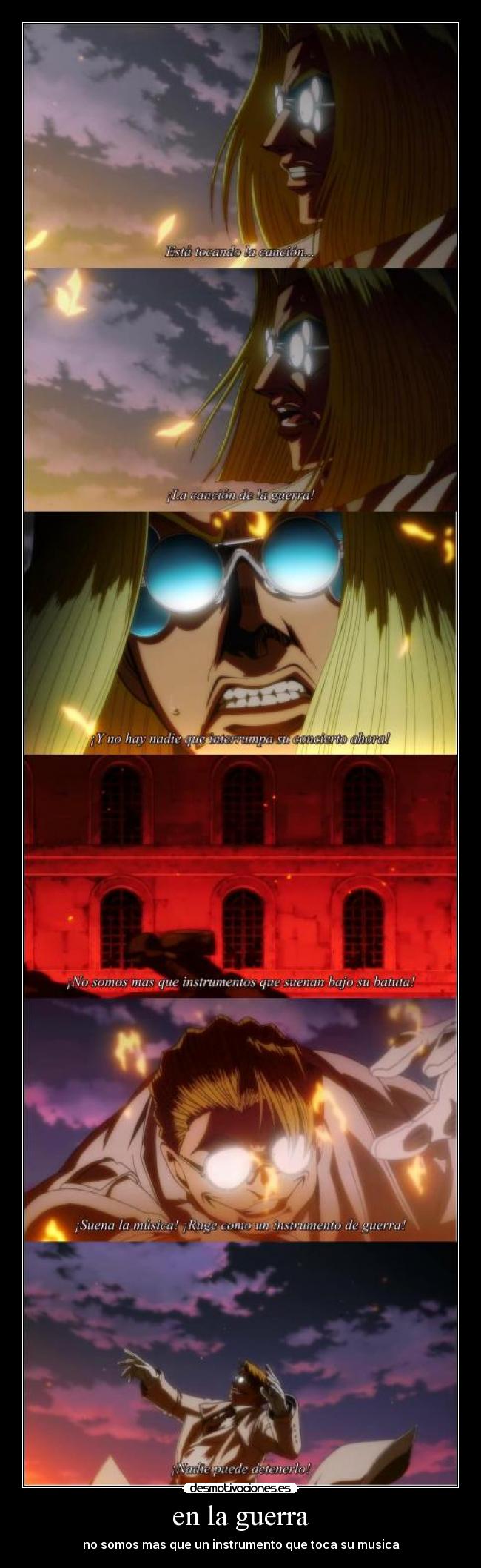 carteles guerra anime hellsing arukardo alucard nosotros odiamos amor nosotros amamos odio llenar tags desmotivaciones