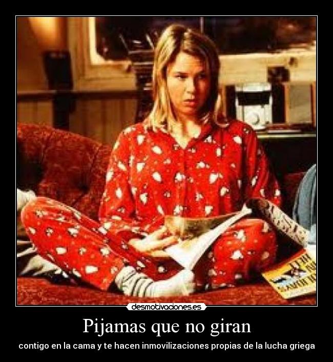 Pijamas que no giran - contigo en la cama y te hacen inmovilizaciones propias de la lucha griega