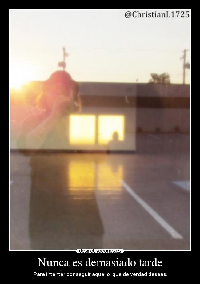 carteles nnca demasiado tarde para intentar conseguir aquello verdad deseas christian leonardi desmotivaciones
