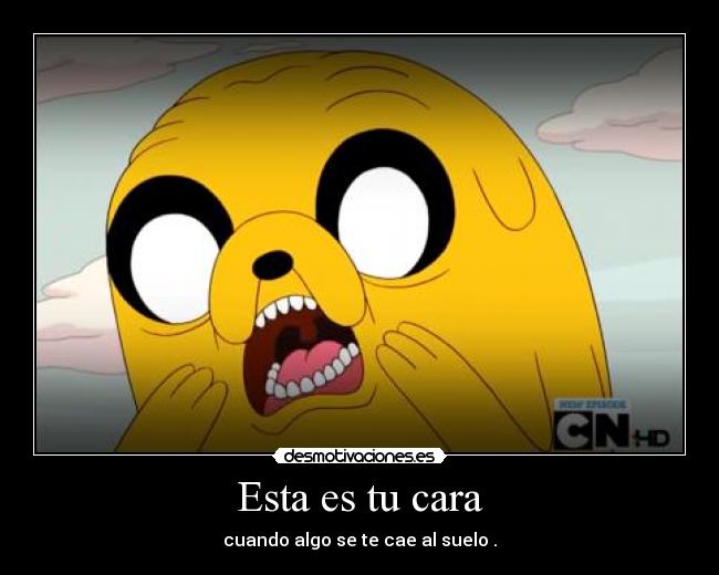 Esta es tu cara - cuando algo se te cae al suelo .