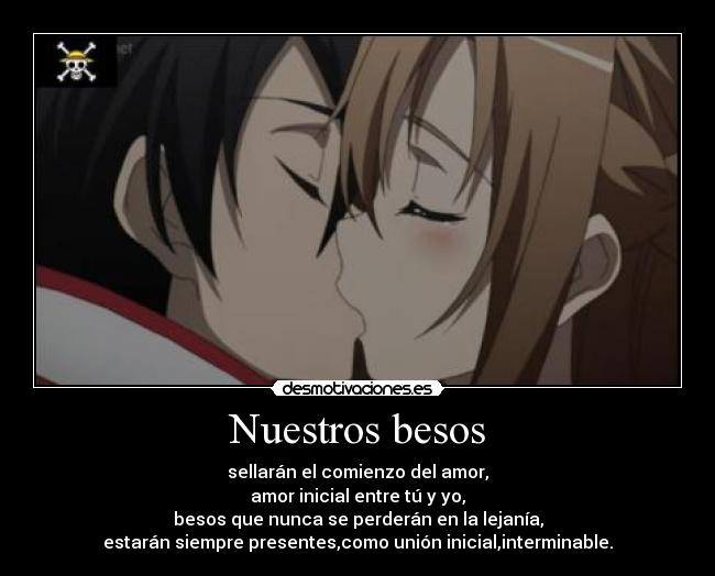 carteles besos anime sword art online kirito asuna para clan muwigaraklan desmotivaciones