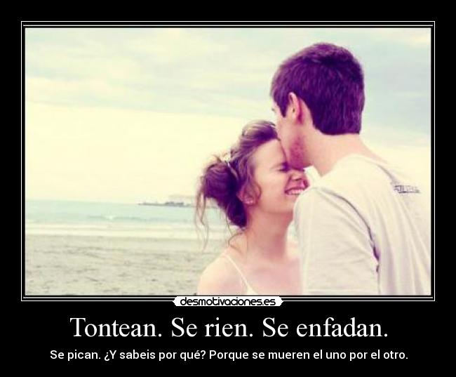 Tontean. Se rien. Se enfadan. - Se pican. ¿Y sabeis por qué? Porque se mueren el uno por el otro.