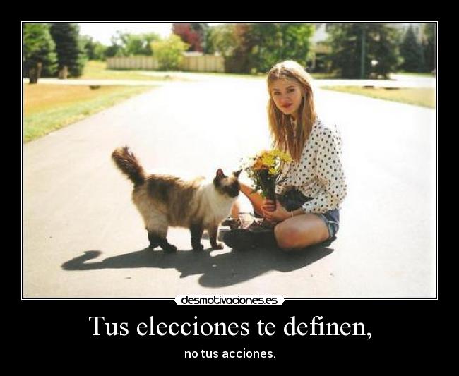 Tus elecciones te definen, - no tus acciones.