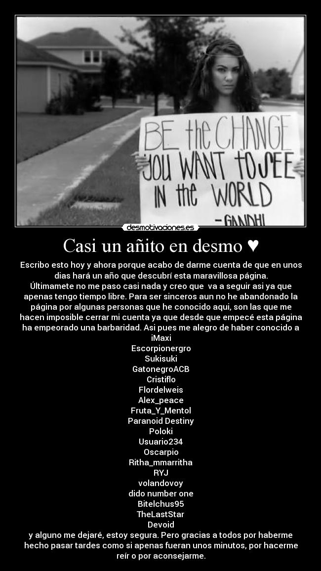 Casi un añito en desmo ♥ -