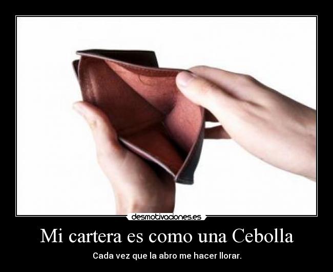 carteles cartera como una cebolla ajkshklaghdskjadhladh desmotivaciones