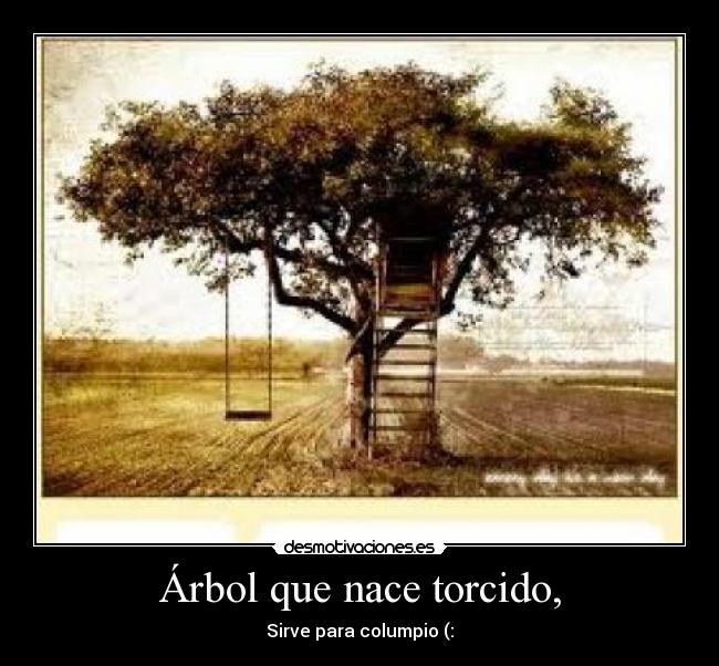 Árbol que nace torcido, - Sirve para columpio (:
