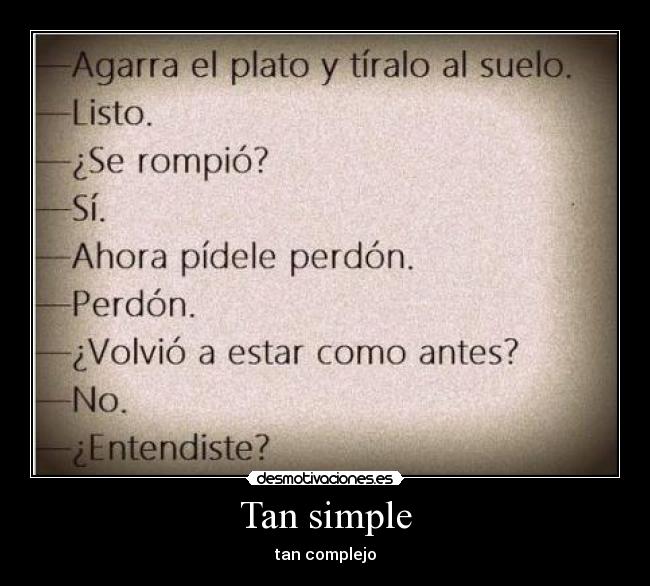 Tan simple - tan complejo