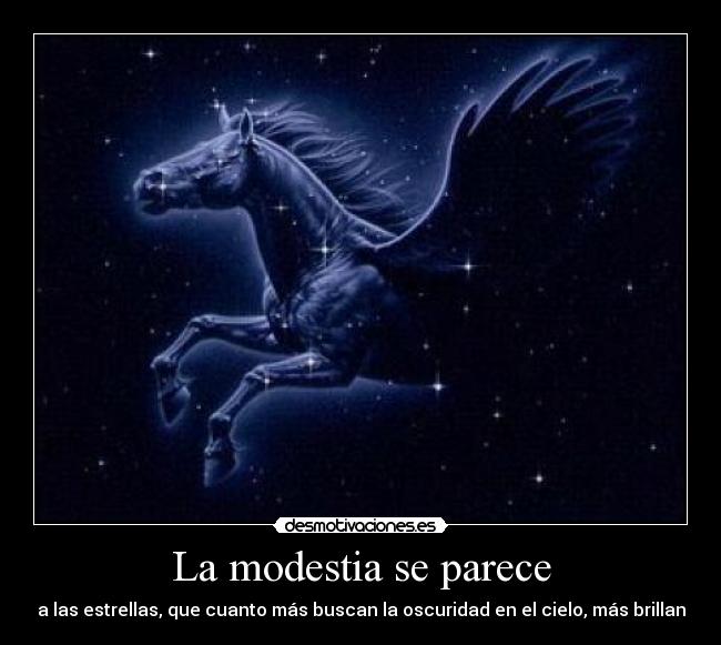 carteles modestia estrellas oscuridad cielo brillan constelacion pegaso desmotivaciones