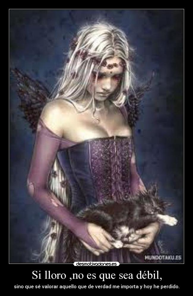 Si lloro ,no es que sea débil, -